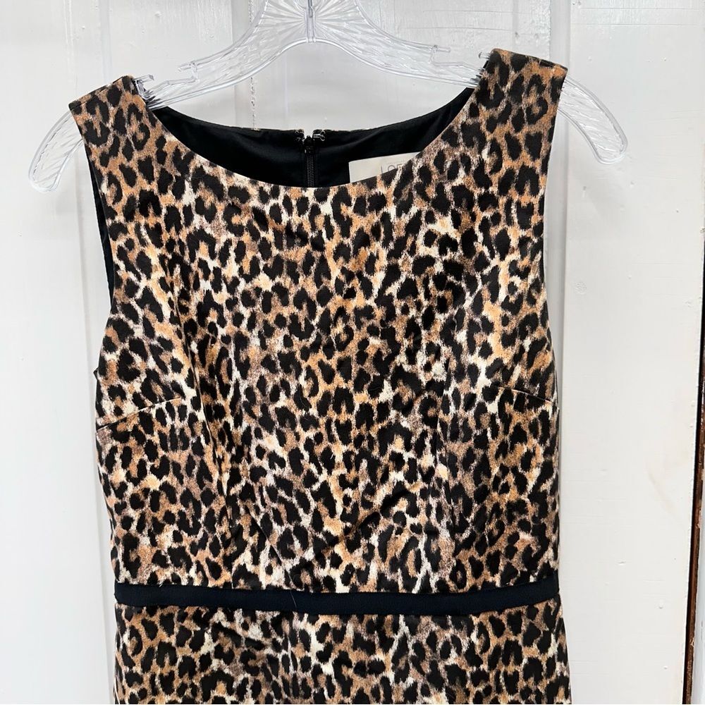 Ann Taylor LOFT‎ classic leopard print sleeveless dress women’s 4 - Picture 2 of 6